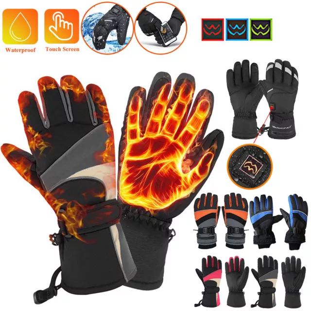 Electric Winter Heated Gloves Skiing Cycling Riding Thermal Gloves Battery Power
