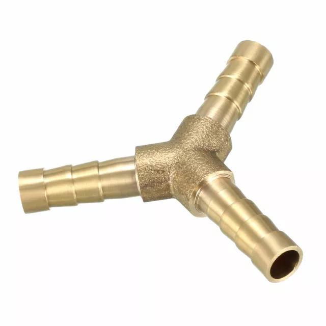 6mm Brass Barb Hose Fitting Tee Y-Shaped 3 Way Connector Adapter Joiner