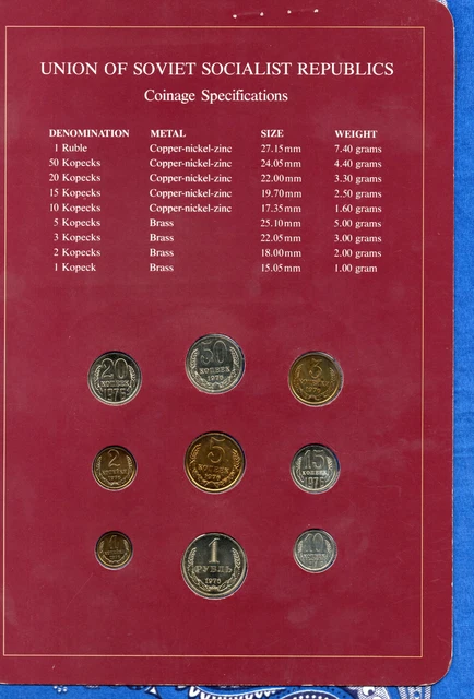 Coin Sets of All Nations USSR Russia All 1976 20 Kopeck UNC w/card Cat -$600+ 2