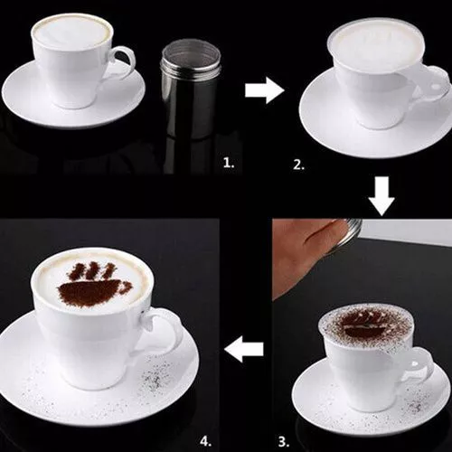 16 Stück Latte Art Schablonen Vorlagen Cappuccino Kaffee Schaum Kuchen Decor WOW 2