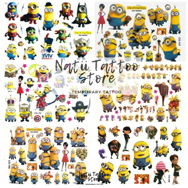 Kids Minions Temporary Tattoos - Party Bag Fillers, Stocking Stuffers, Despicable Me Theme