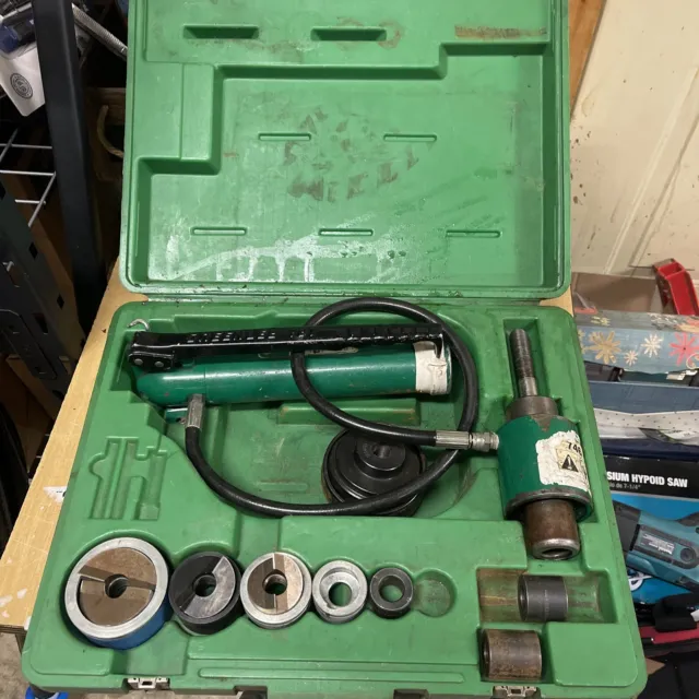 Greenlee 767 Hydraulic Knockout Punch Driver & Hand Pump With Some Accessories