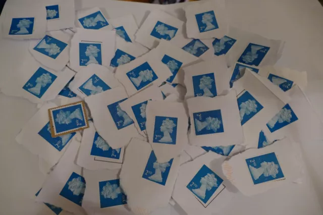 209 obsolete style blue 2nd second class UNFRANKED UK British postage stamps
