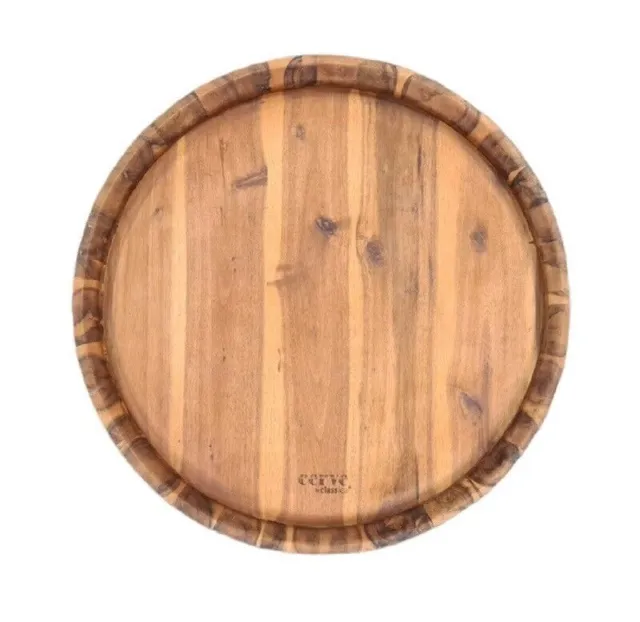 Acacia Round Wine Barrel Top Serving Tray Grazing Board 60x60cm