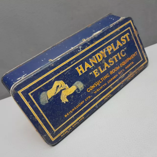 Vintage Medical Tin Band-Aid Handyplast Metal Display Consulting Room Film Prop