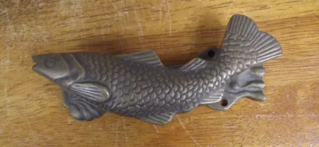 Vintage Brass Leaping Fish Door Knocker Unique Coastal Lake House Angler Gift