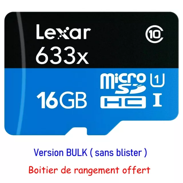 LEXAR 16 Go 100 Mo/s - Carte Mémoire Micro SDHC High-Performance 633x UHS-I CL10