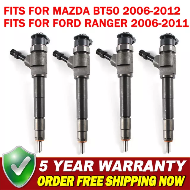 4x Fuel Injectors 0445110249 for 2006-11 BOSCH FORD RANGER MAZDA BT50 3.0L C/R