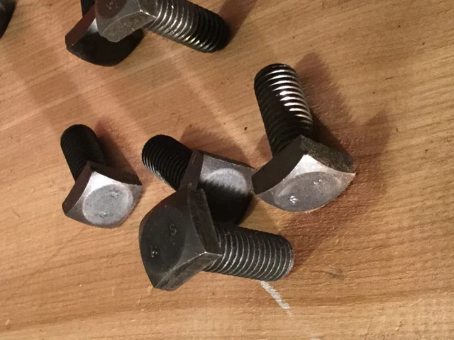 TANK BOLTS-Vintage RARE ARMCO USA 1.25" x .5" Square Head Bolts & Nuts Sets of 5