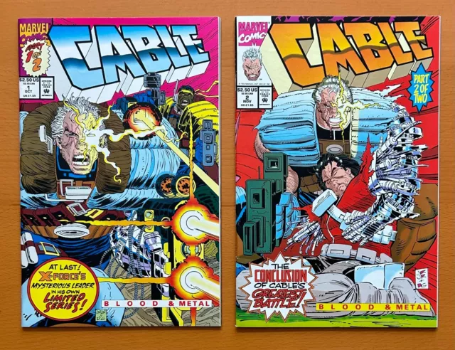 Cable Blood & Metal #1 & 2 complete series (Marvel 1992) VF+/- condition comics