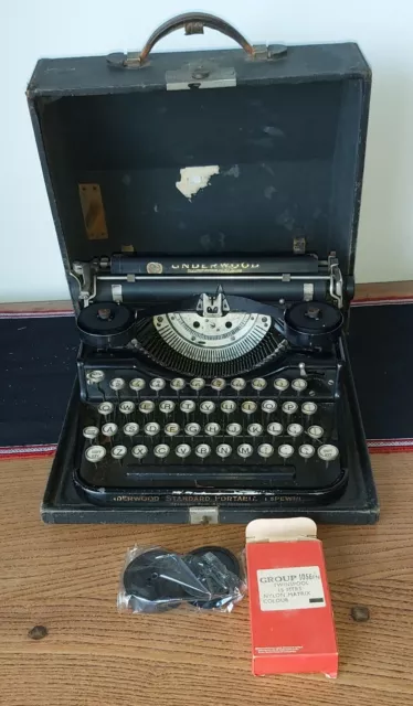 Underwood Standard Portable Typewriter c1921 With Case All Keys Work, Twinspool