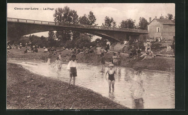 CPA Cosne-sur-Loire, la Plage 1933