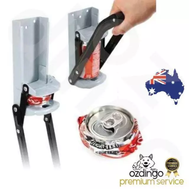 2x Aluminium Can Crusher - 16oz Beer Soda Smasher - Wall Mounted Bottle Opener 2