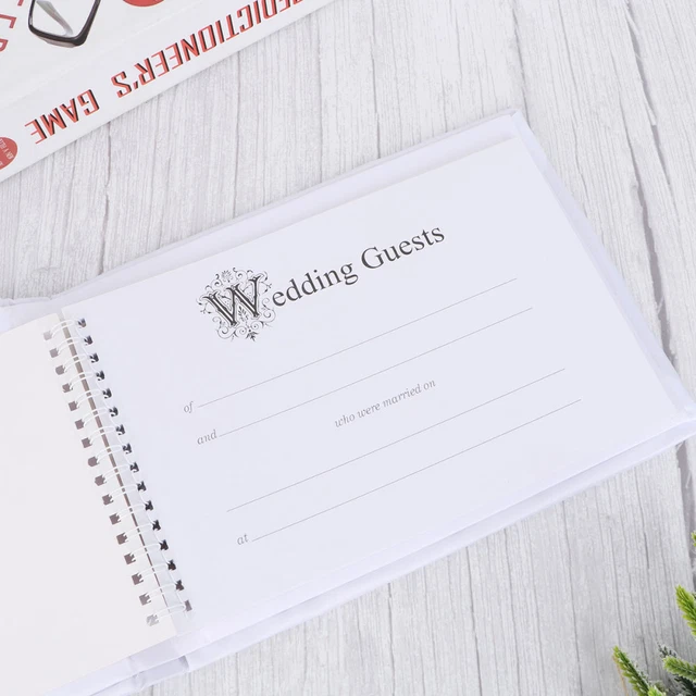Libro de visitas cinta de encaje blanco letrero libro para boda compromiso fiesta