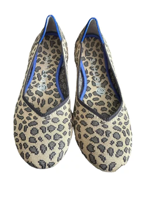 Rothy’s Size 8 Women’s Ballet Cheetah Animal Print Round Toe Flat Shoes #S94-9