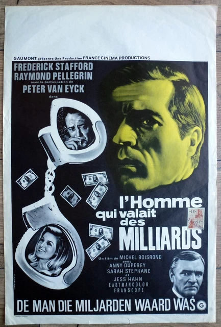 belgian poster L'HOMME QUI VALAIT DES MILLIARDS, FREDERICK STAFFORD, VAN EYCK