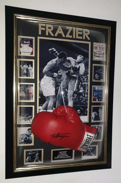 Selten Joe Frazier Unterzeichnet Boxhandschuh Signiert Display Neu Kuppel