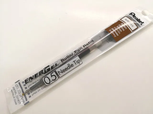 6 x Pentel EnerGel Ener Gel LRN5 0.5mm Gel Ink Rollerball Pen Refills, Brown