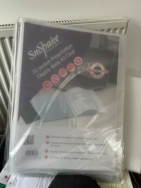 Snopake 11954 A3 Presentation Display Book with 20 Pockets - Clear ( 6 packs )