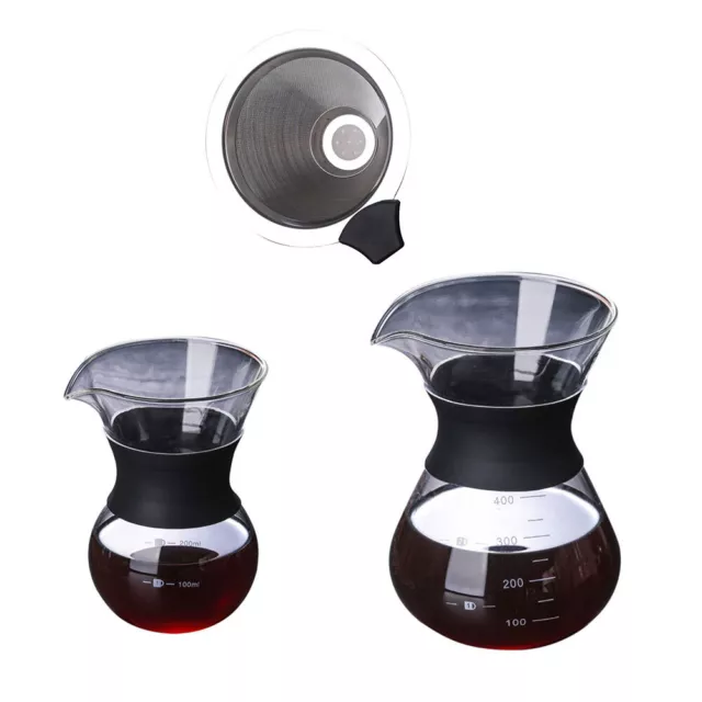 Pour over Coffee Maker Heat Resistant Coffee Pot 200ml 400ml Glass Coffee Brewer