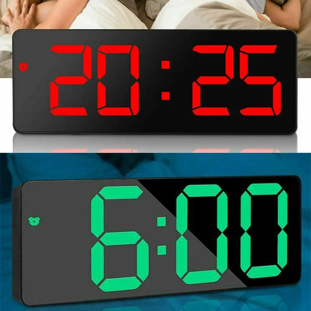 Réveil Affichage LED Numérique Miroir Alarme Horloge Batterie / USB
