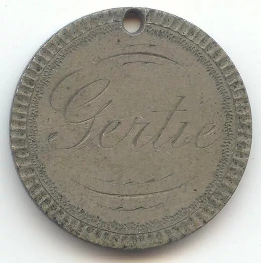 1866 Shield Nickel Love Token, Name Gertie