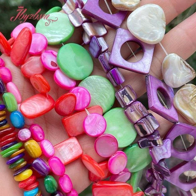 Shell Stone Loose Beads - Natural Ring Stone DIY Necklace Bracelet Charm Making