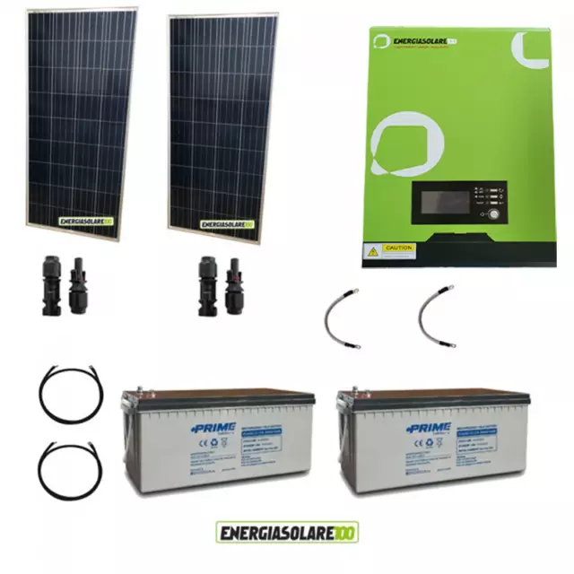 Kit solaire photovoltaique panneaux 1KW convertisseur pur sinus 2.4KW 220V  24V b