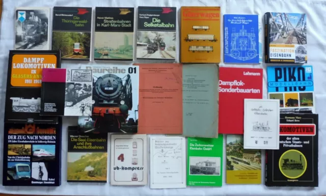 22 Bücher Eisenbahn Kleinbahn (Sammlung, Konvolut), u. a. Tessin Stralsund...