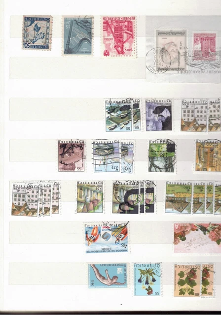 8 Seiten aus Album, Briefmarkensammlung Österreich 2