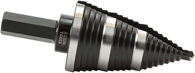Klein Tools KTSB15 Step Drill Bit 15 Double Fluted 7/8 to 1-3/8-Inch with Easy-T 9