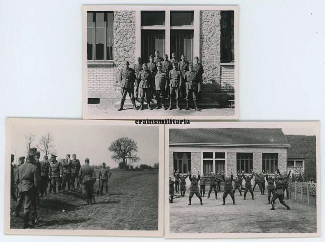 3x Orig. Foto Soldaten bei Lehrgang in LAVAL Mayenne Frankreich