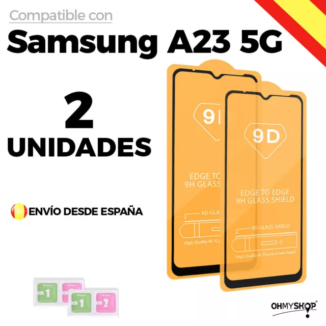 2X Protector Pantalla Para Samsung Galaxy A23 5G Cristal Templado 3D