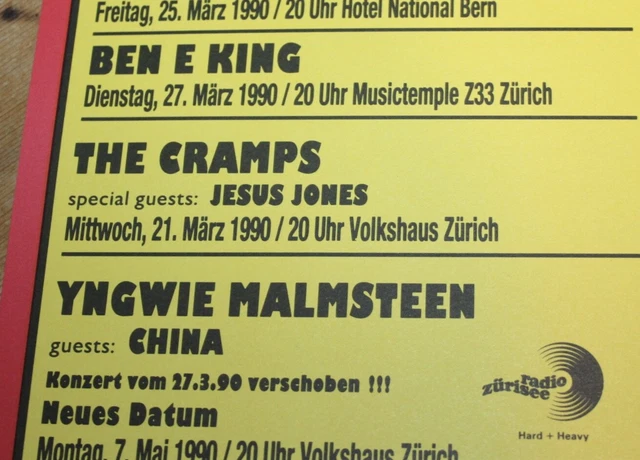 "Collective" Swiss Concert Poster 1990 THE CRAMPS saxon MIDNIGHT OIL sakamoto "Collective" Swiss Concert Poster 1990 THE CRAMPS saxon MIDNIGHT OIL sakamoto
