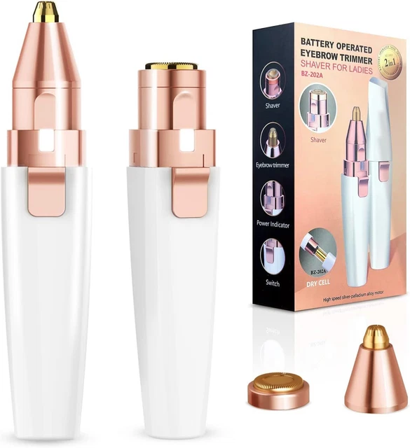 Removedor de vello facial para mujer y recortador de cejas, 2 en 1 recargable...