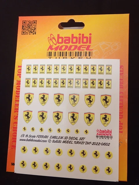 1/8 FERRARI LOGOS 3D Decal Set from Babibi Models - DVT-01002 - Free ...
