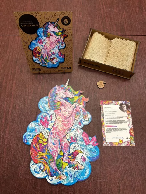 Unidragon Inspiring Unicorn Wooden Puzzle Jigsaw 10.2 x 12.6 in (26 x 32 cm) GUC