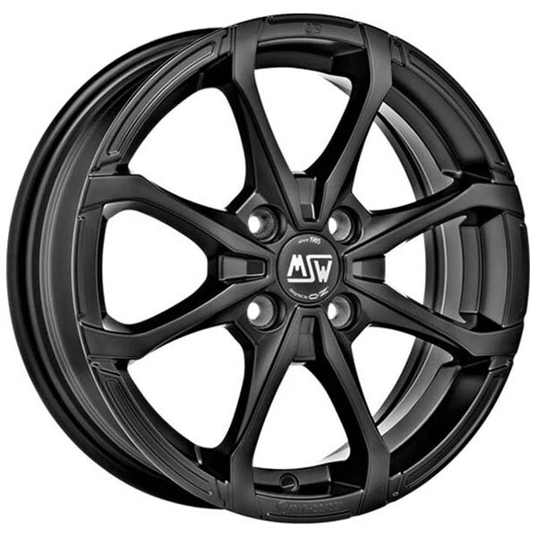Jante MSW 80-4 6x15 Noir Brillant Pour Peugeot 206 - 4x108, Déport 22 Mm, Neuve
