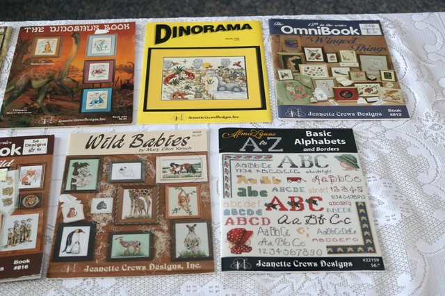 JEANETTE STONE CREWS CROSS STITCH Sea Dinosaur Winged Wild ABC Poppies U PICK 3