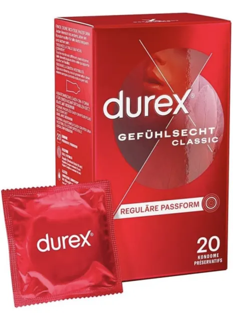 Durex Gefühlsecht Classic 20St Kondome  Transparent Thin Feel