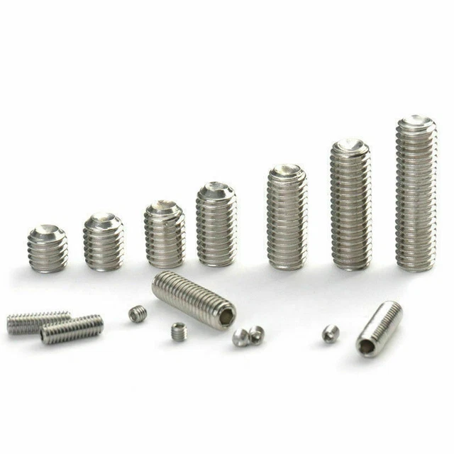 10-100 M3-M8 Hex Hexagon Socket Screws Allen Head Cup Point Set Screw Grub Bolts