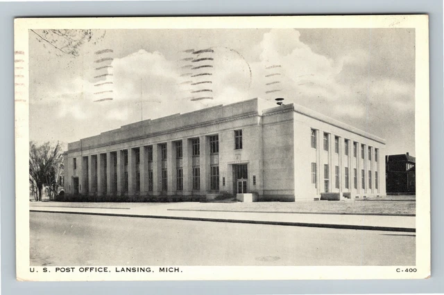 Lansing MI, US Post Office, Michigan c1936 Vintage Postcard