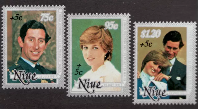 1981 Niue Sc# B52-54 Royal Wedding, Charles & Diana - MNH VF postage stamp set