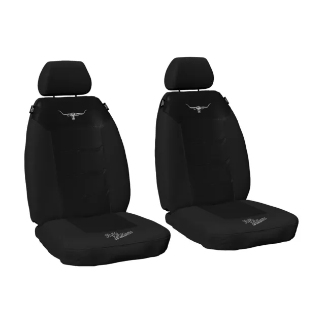 R.M.Williams RMW Longhorns Black Mesh Front Car Seat Covers Universal Fit 2