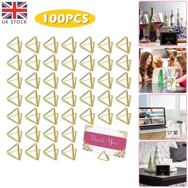 100x Metal Table Card Holder Stand Number Place Name Menu Party Wedding Decor UK