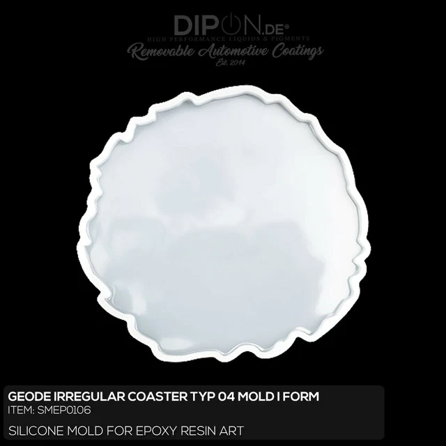 Epoxidharz Silikonform GEODE IRREGULAR COASTER Typ 04 Gießform Epoxy Resin Mold