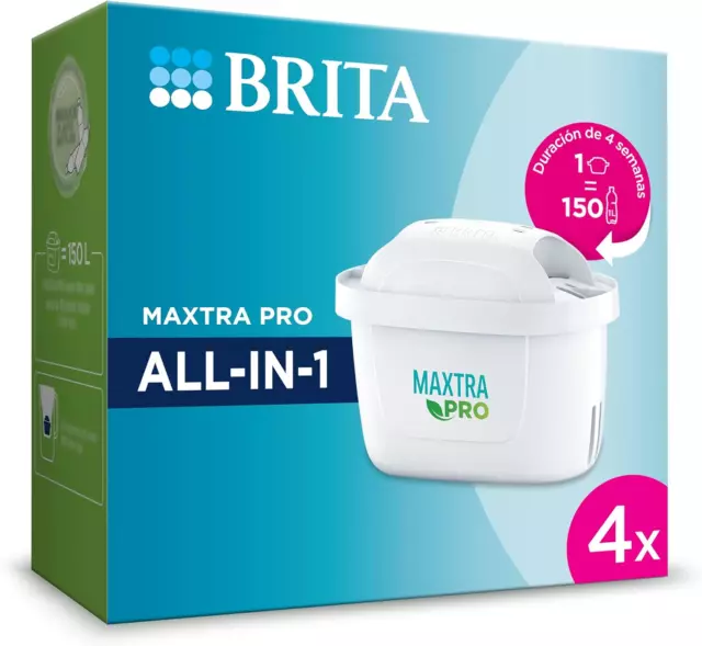 BRITA Cartucho De Filtro De Agua MAXTRA PRO All-In-1 Pack 4 - Recambio Original