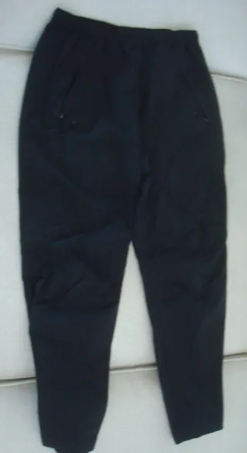 REI Youth Rain Pants Black Nylon- Zip Ankles,Pockets- Elastic Waist size 10-12 M