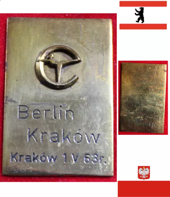 Turnen Gymnastik Medaille Medal Städtekampf Berlin - Krakau Krakow 1.5.1963
