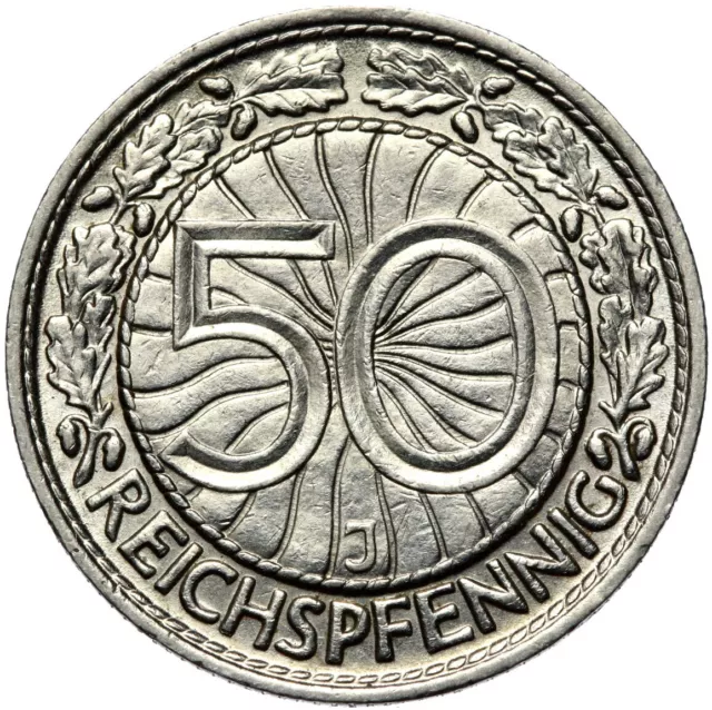 Deutsches Reich - J. 324 - Münze - 50 Reichspfennig 1938 J - Nickel ERHALTUNG !